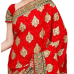 Stupendous Red Colored Embroidered Chiffon Saree